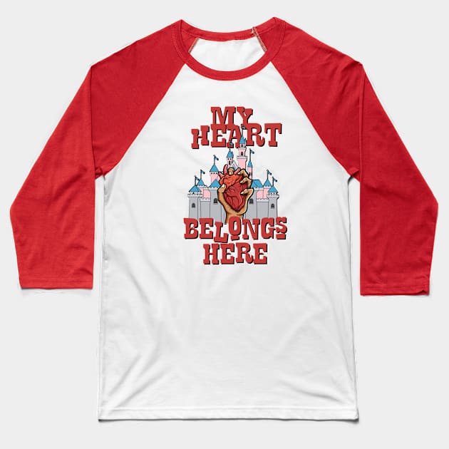 My heart belongs here (Land) Baseball T-Shirt by EnchantedTikiTees